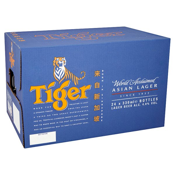 Tiger Asian Lager Beer Bottle 24x330ml Case of 24