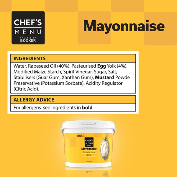 Chef's Menu Thick and Creamy Mayonnaise 10 Litres