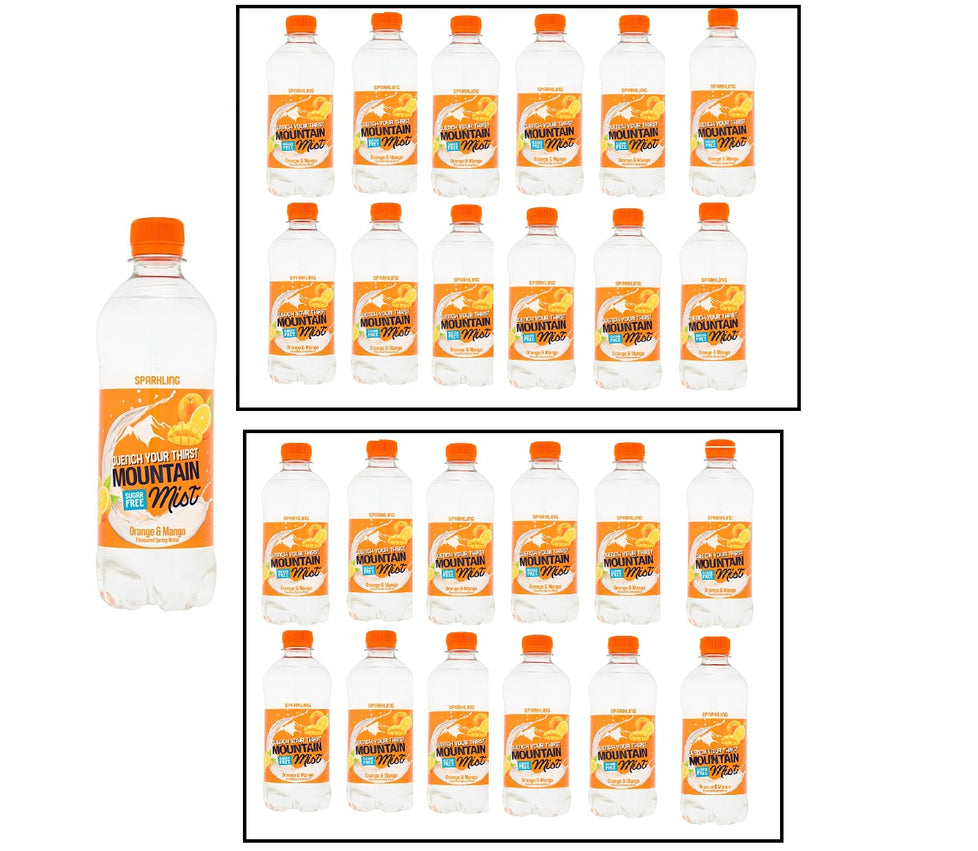Mountain Mist Orange & Mango Flavoured Sparkling Spring Water 2 Cases (500ml)
