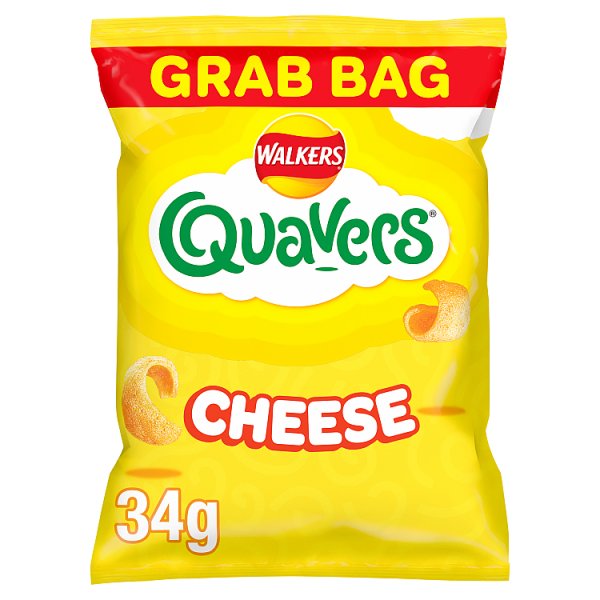 Walkers Quavers Cheese Grab Bag Crisps 34g x 30