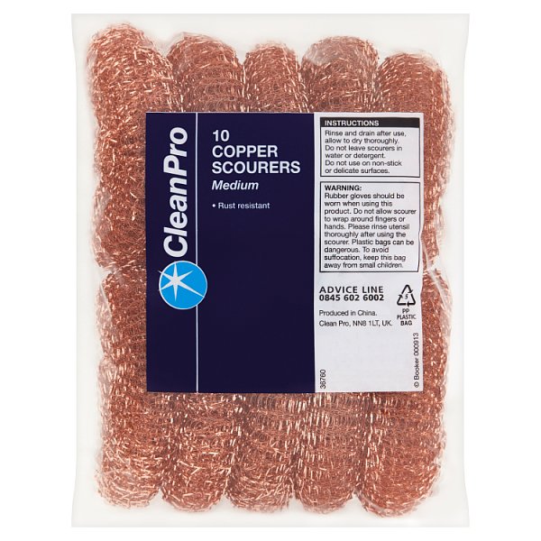 CleanPro 10 Copper Scourers Medium Case of 18 CleanPro