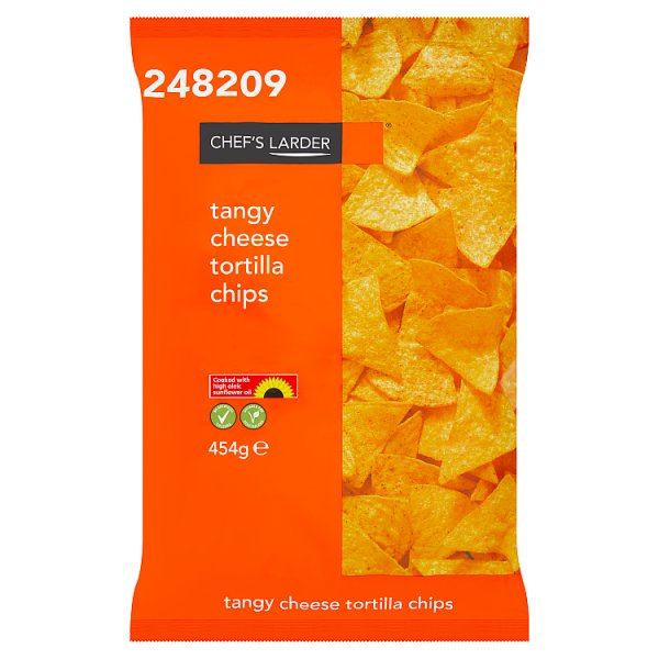 Chef's Larder Tangy Cheese Tortilla Chips 454g Case of 6
