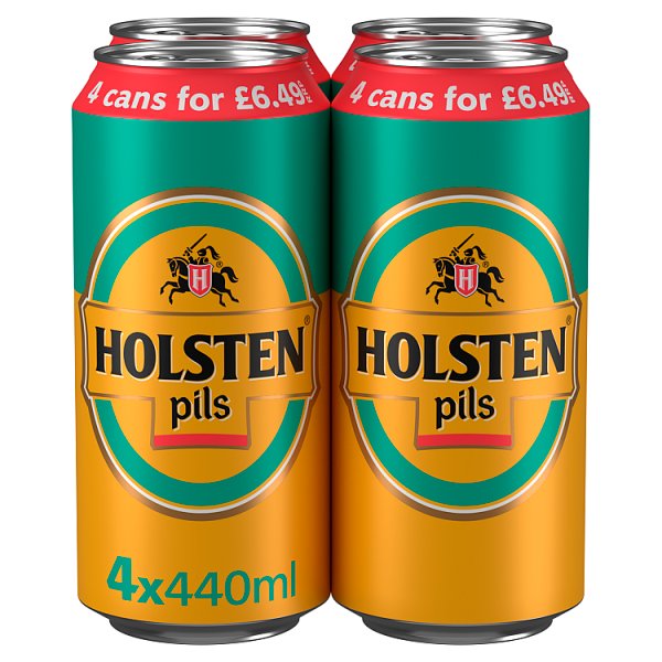 Holsten Pils Lager Beer 4 x 440ml Can Case of 6