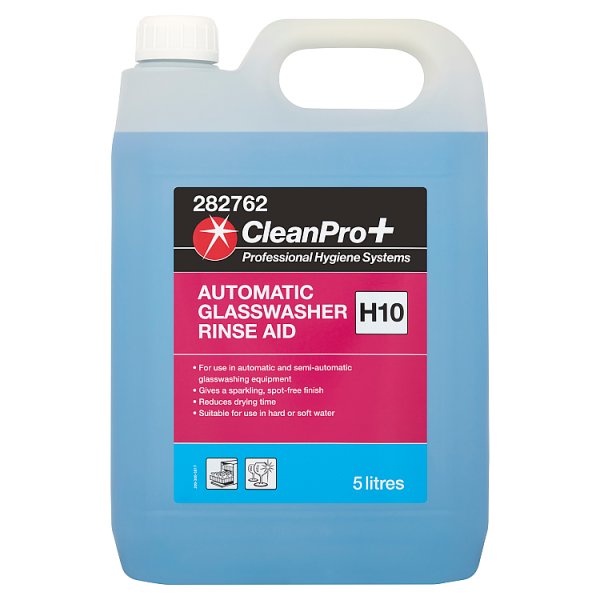 CleanPro+ Automatic Glasswasher Rinse Aid H10 5 Litres Case of 2 CleanPro+