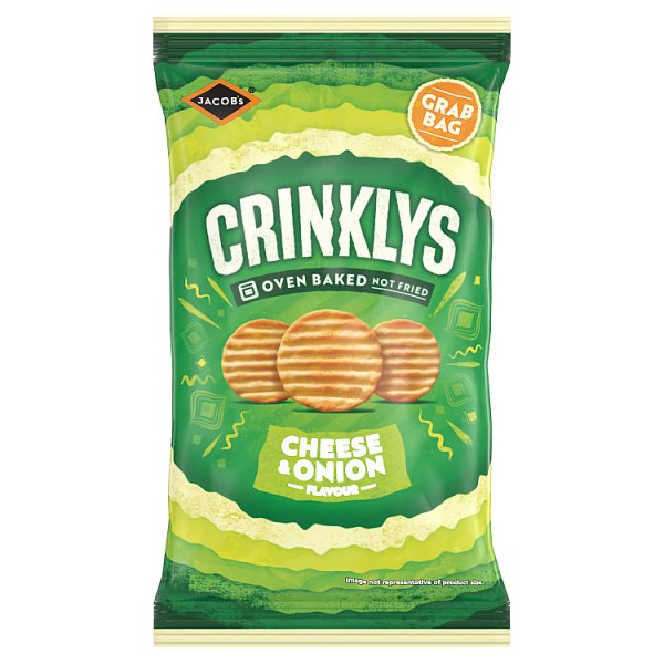 Jacob's Crinklys Cheese & Onion Flavour Grab Bag 45g Case of 30