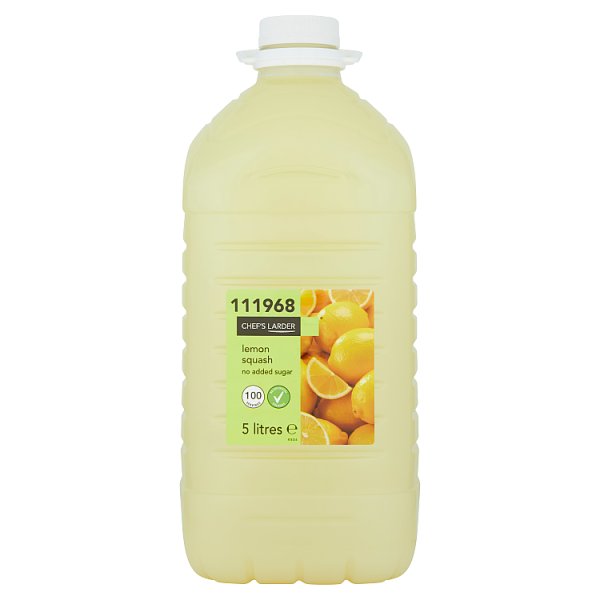 Chef's Larder Lemon Squash No Added Sugar 5 Litres Case of 1 Chef's Larder