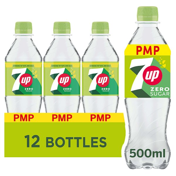 7UP Zero Sugar Free Lemon & Lime Bottle PMP 500ml Case of 1 7UP