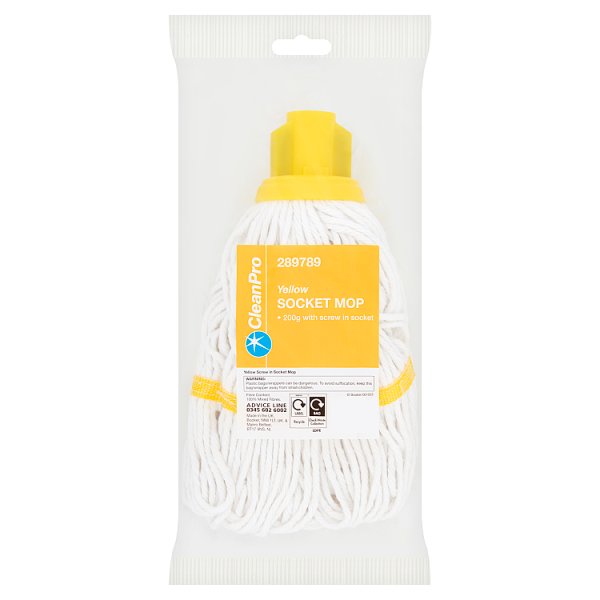 CleanPro Yellow Socket Mop Case of 1 CleanPro