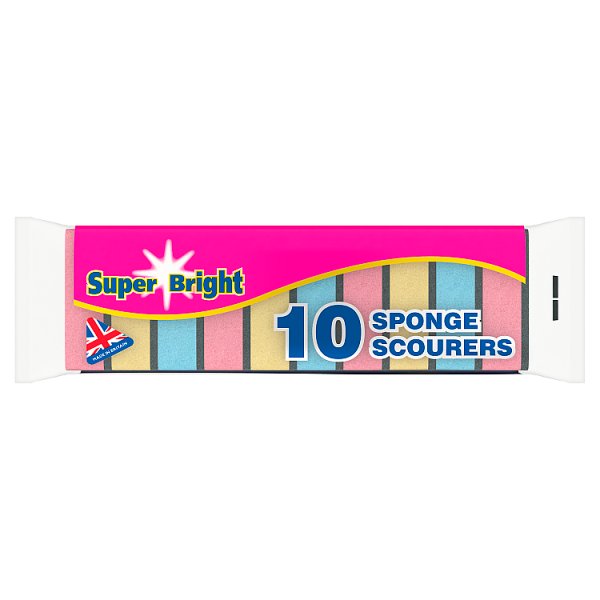 Super Bright 10 Sponge Scourers Case of 8 Super Bright