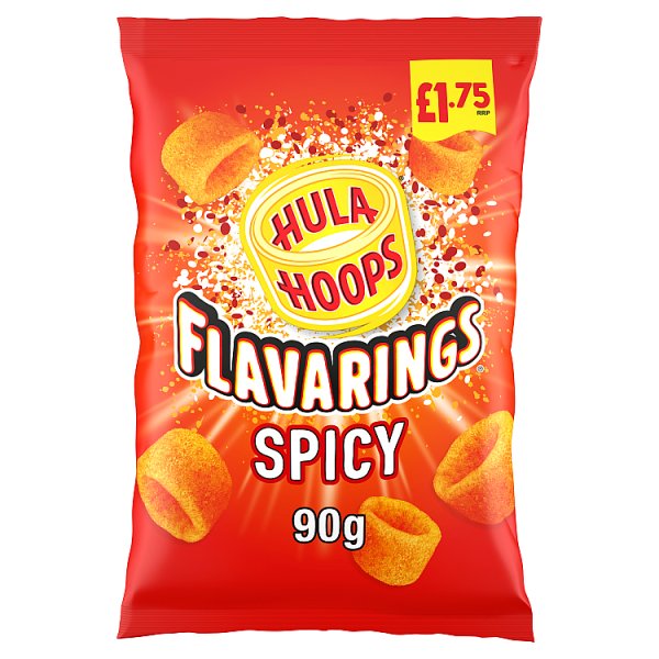 Hula Hoops Flavarings Spicy Crisps 90g, £1.75 PMP Case of 8
