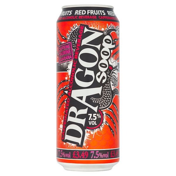 Dragon Soop Red Fruits Caffeinated Alcoholic Beverage 500ml Case of 8