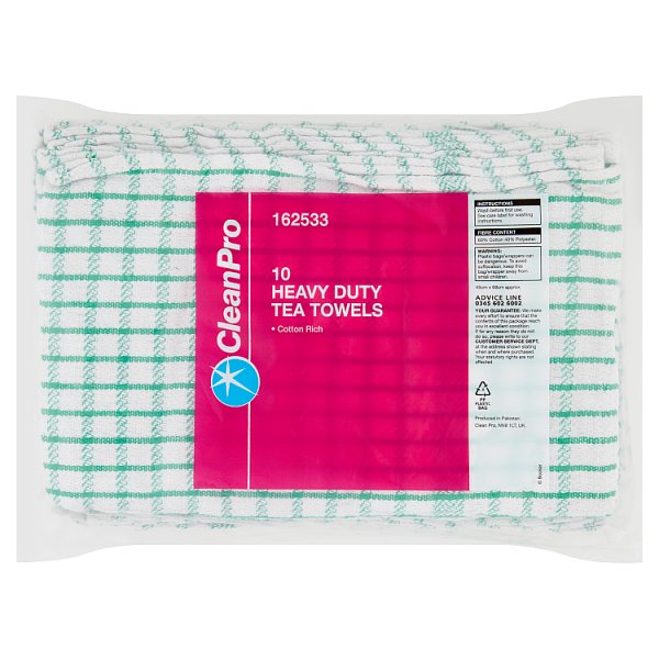 CleanPro 10 Heavy Duty Tea Towels Case of 1 CleanPro