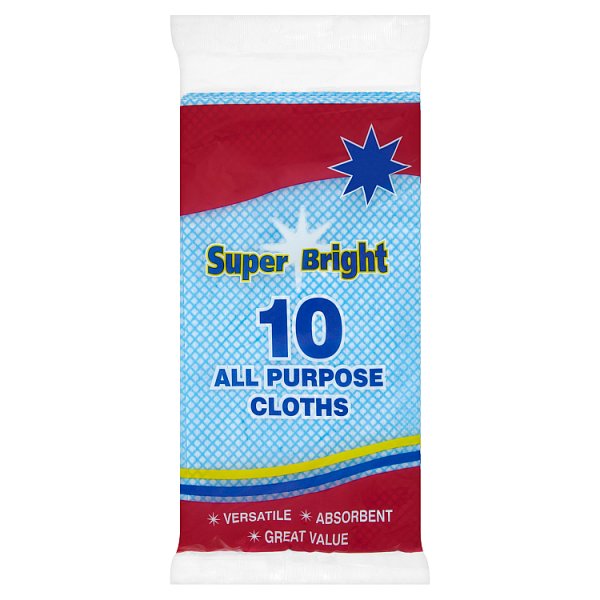 Super Bright 10 All Purpose Cloths Case of 100 Super Bright