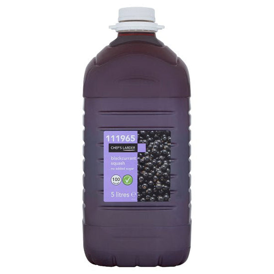 Chef's Larder Blackcurrant Squash No Added Sugar 5 Litres Case of 1 Chef's Larder