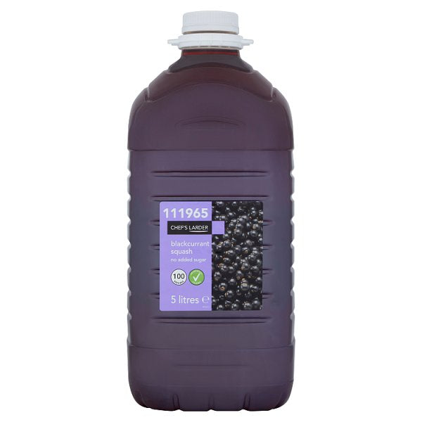 Chef's Larder Blackcurrant Squash No Added Sugar 5 Litres Case of 1 Chef's Larder