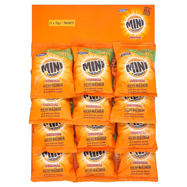 McVitie's Baked Mini Cheddars Original Cheese Snacks Handy Packs 12 x 35g Case of 12