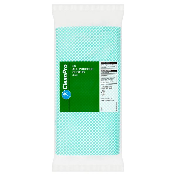 CleanPro 50 All Purpose Cloths Green Case of 15 CleanPro
