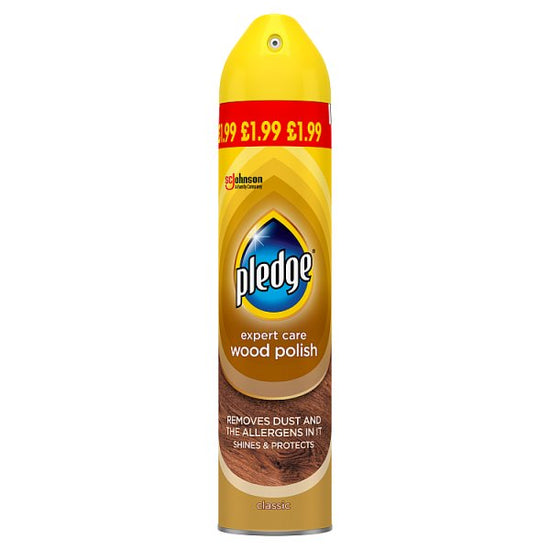 Pledge Wood Polish Aerosol, 250ml Case of 6 Pledge