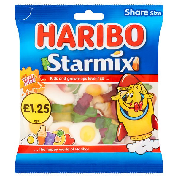 HARIBO Starmix Fruit & Cola Flavour Jelly & Foam Sweets Sharing Bag 140g Case of 12