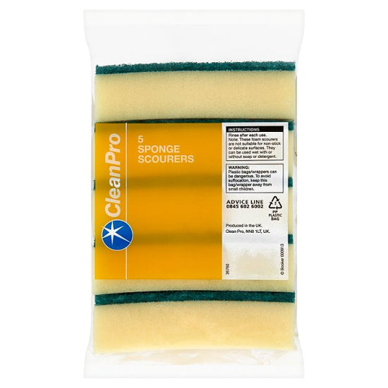 CleanPro 5 Sponge Scourers Case of 1 CleanPro