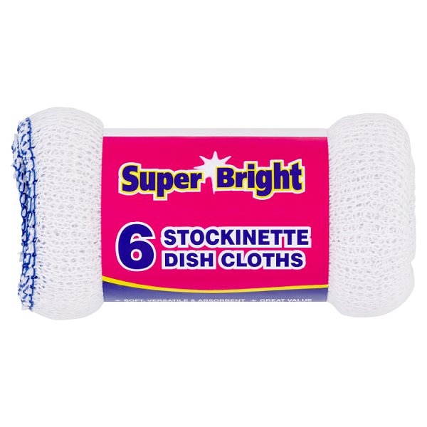 Super Bright 6 Stockinette Dish Cloths Case of 11 Super Bright