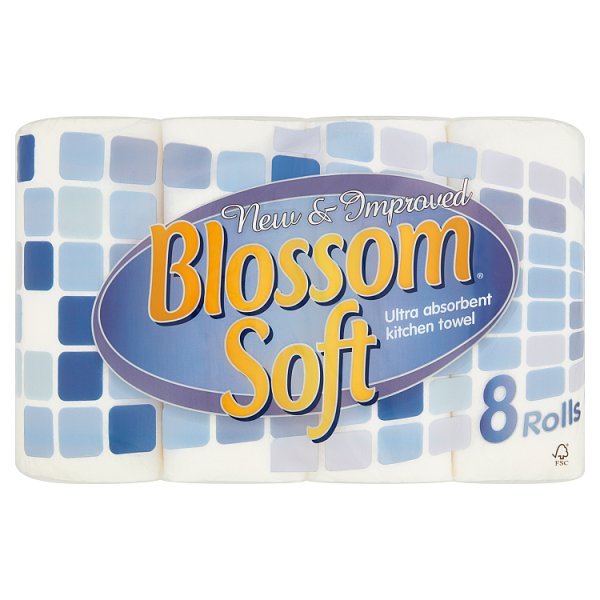 Blossom Soft Kitchen Towel Case of 8 Rolls Blossom Soft