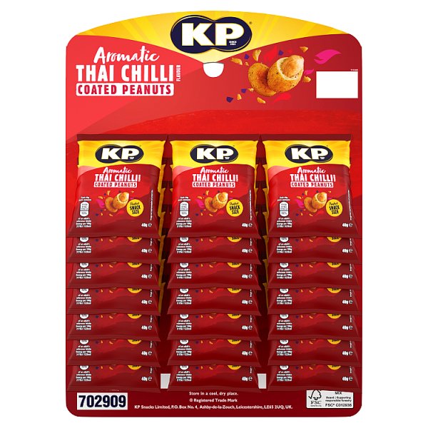 KP Flavour Kravers Aromatic Thai Chilli Coated Peanuts 40g (Pubcard) Case of 21