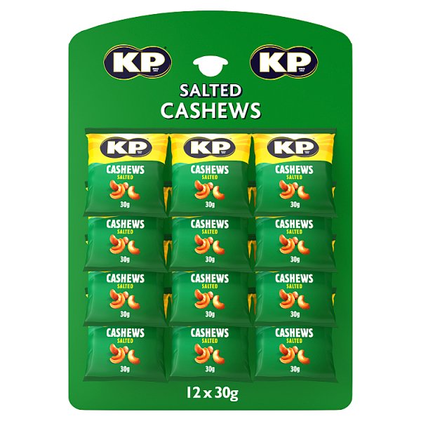KP Nuts Salted Cashews 30g (Pubcard) Case of 12