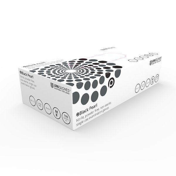 Black Pearl Nitrile Powder Free Gloves, unit (Medium) Case of 1 Black Pearl
