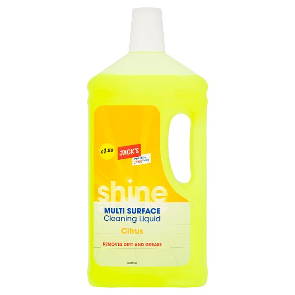 Jack's Shine Citrus Multi Surface Cleaning Liquid 1 Litre Case of 8 Jack's