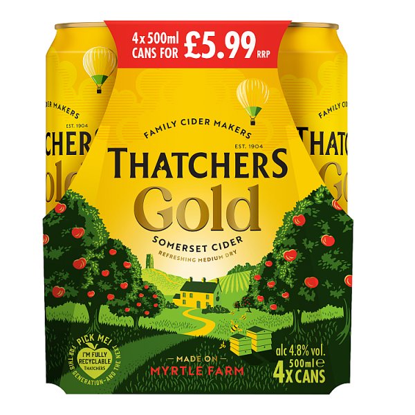 Thatchers Gold Somerset Cider 4 x 500ml Case of 6