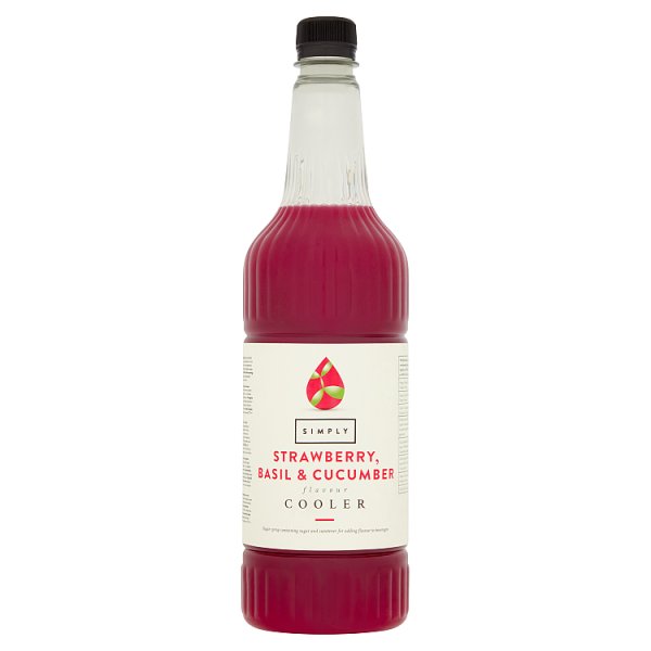 Simply Strawberry, Basil & Cucumber Flavour Cooler 1L Case of 1 Simply Strawberry