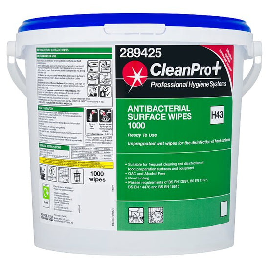 CleanPro+ 1000 Antibacterial Surface Wipes Case of 1 CleanPro+