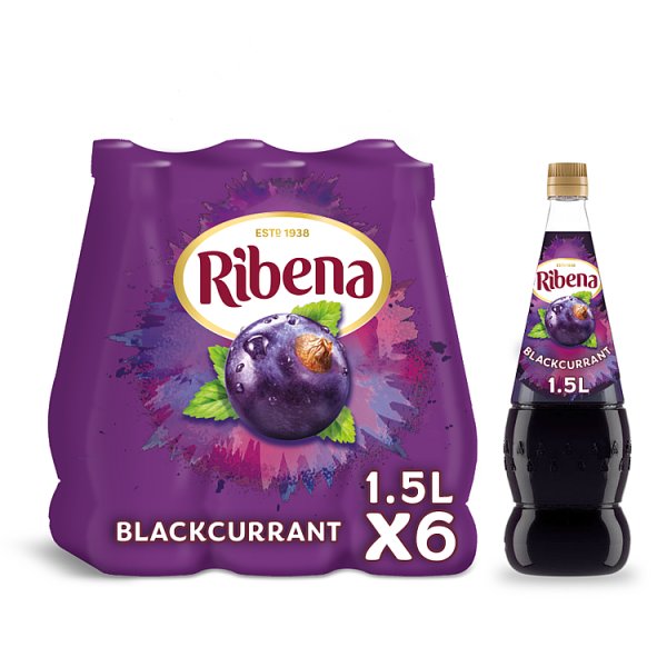 Ribena Blackcurrant Squash 1.5L Case of 1 Ribena