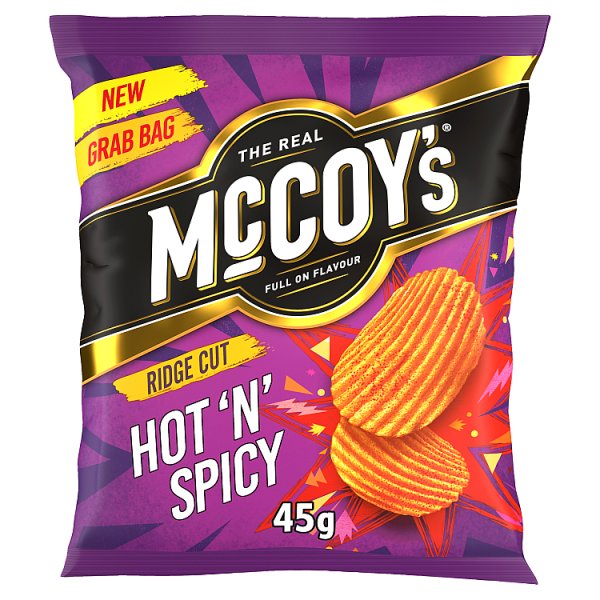McCoy's Hot 'n' Spicy Grab Bag Crisps 45g Case of 36