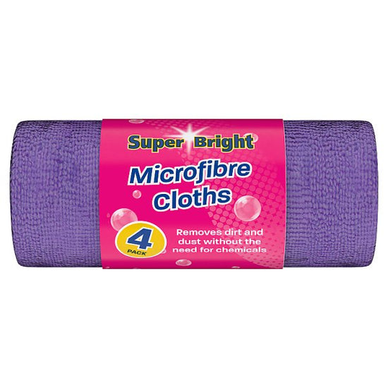 Super Bright 4 Microfibre Cloths Case of 10 Super Bright