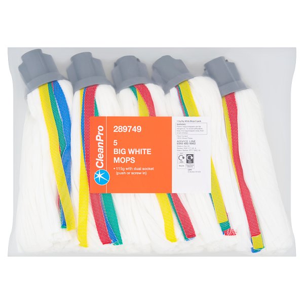 CleanPro 5 Big White Mops  / case of 8 CleanPro