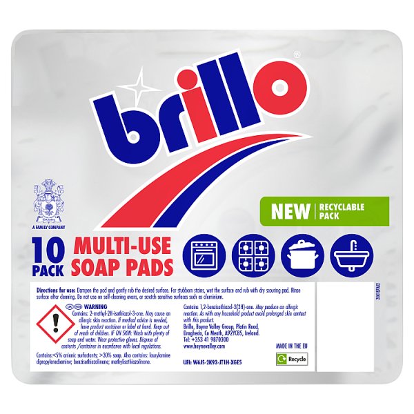 Brillo 10 Multi-Use Soap Pads Case of 1 Brillo