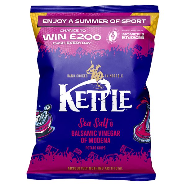 Kettle Sea Salt & Balsamic Vinegar of Modena Potato Chips 40g Case of 18