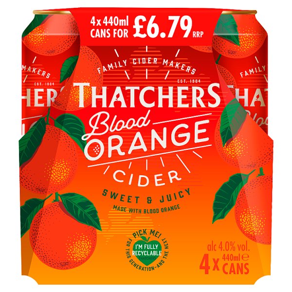 Thatchers Blood Orange Cider 4 x 440ml  Case of 6