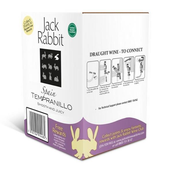Jack Rabbit Tempranillo Boxed Red Wine 10L Case of 1 Jack Rabbit