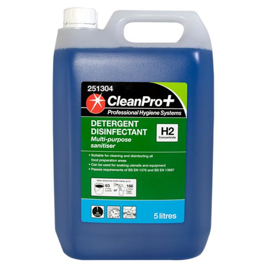 CleanPro+ Detergent Disinfectant H2 Concentrate 5 Litres Case of 1 CleanPro+