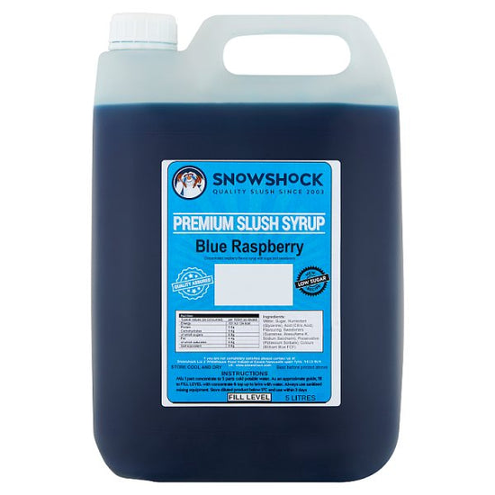 Snow Shock Blue Raspberry Premium Slush Syrup 5 Litres Case of 1 Snow Shock