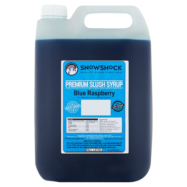 Snow Shock Blue Raspberry Premium Slush Syrup 5 Litres Case of 1 Snow Shock