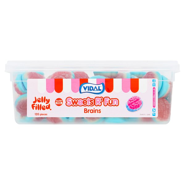 Vidal Jelly Filled Sweets R' Fun Brains 120 Pieces 720g  Case of 6