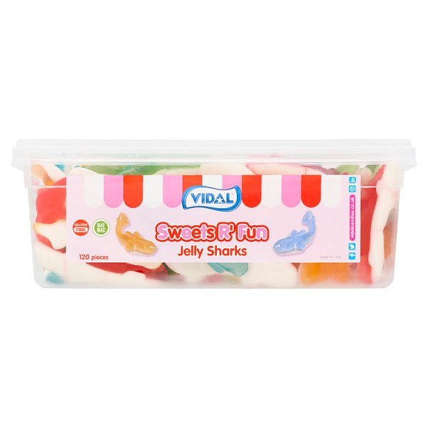 Vidal Sweets R' Fun Jelly Sharks 120 Pieces 720g Case of 1