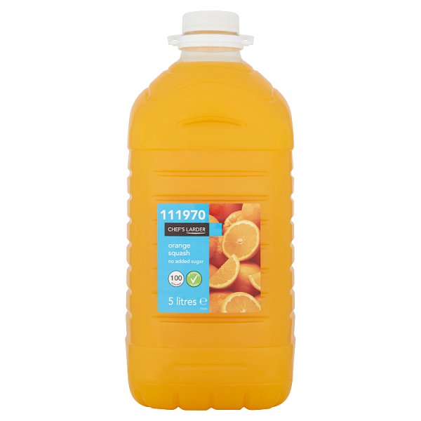 Chef's Larder Orange Squash No Added Sugar 5 Litres Case of 1 Chef's Larder
