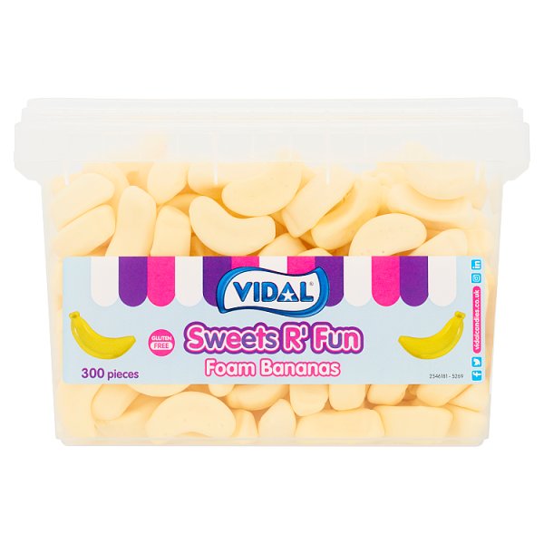 Vidal 300 Sweets R' Fun Foam Bananas 840g Case of 1