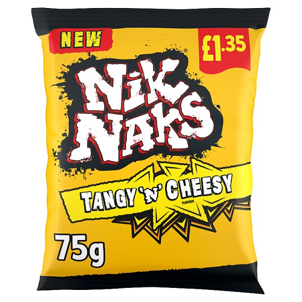 Nik Naks Tangy 'N' Cheesy Crisps 75g, £1.35 PMP Case of 20