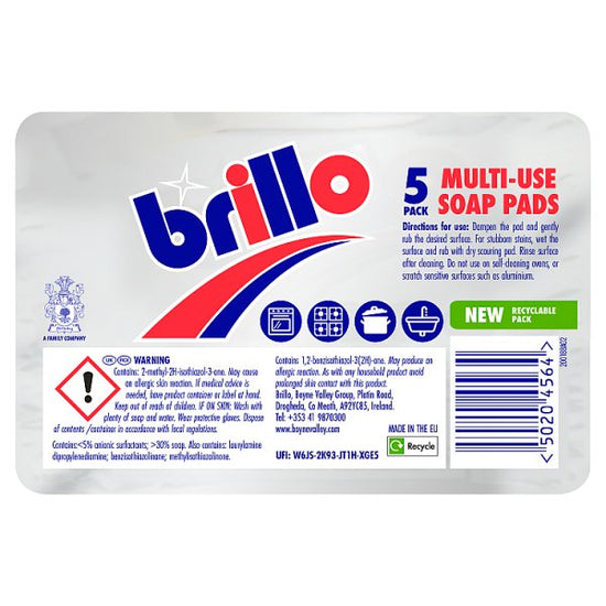 Brillo 5 Multi-Use Soap Pads Case of 24 Brillo